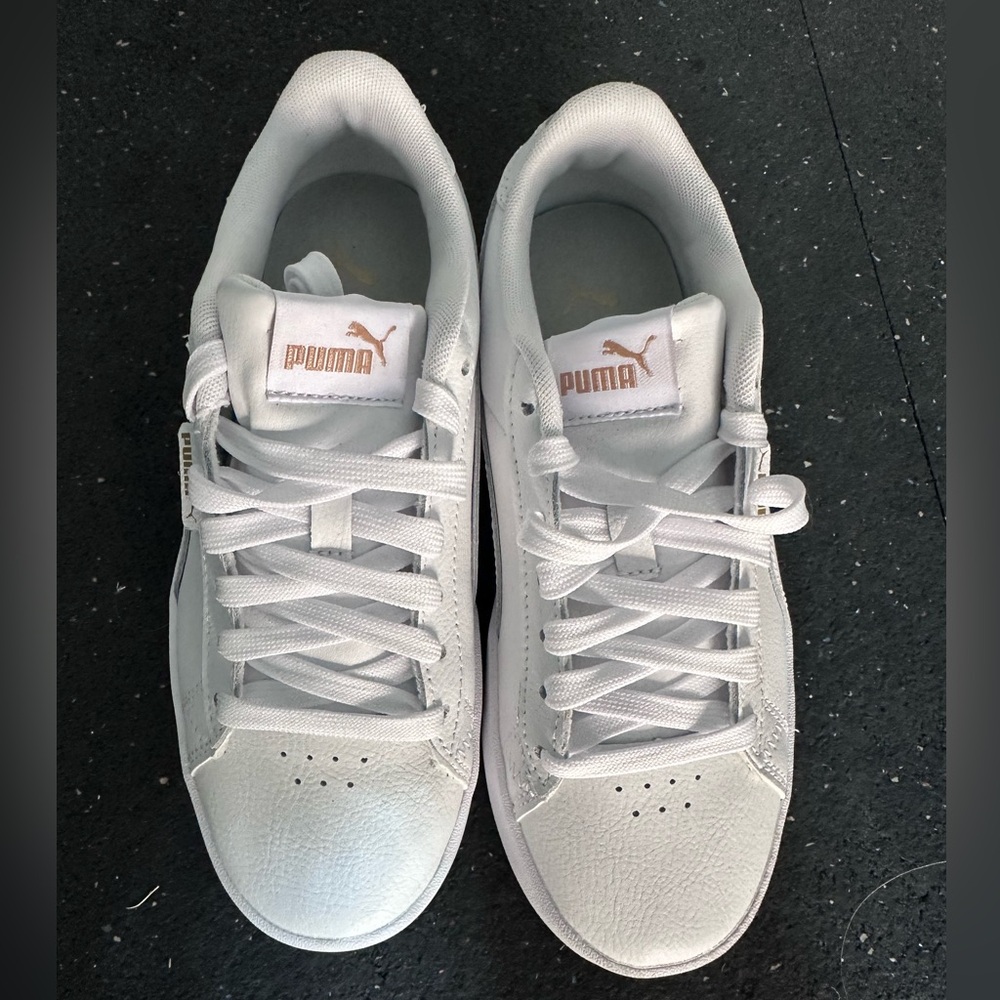 Puma Classic White Leather Sneakers - Size 6.5